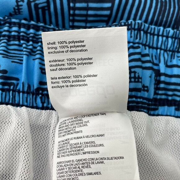 Speedo Blue Floral Drawstring Lined Beach Swim Trunks Shorts Size XXL Men's NEW - Picture 4 of 8